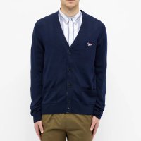 MAISON KITSUNE 메종키츠네 CLASSIC CARDIGAN TRICOLOR FOX PATCH P480 트리컬러 폭스 FU00501KT1036-NA