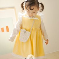 [아림클로젯] [2차제작] 작은 날개가 너무 귀여운 아기 병아리 - lace point yellow cute baby cotton dress