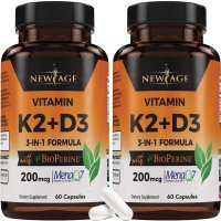 (2-Pack) Vitamin K2 (MK7) with Vitamin D3 Supplement with BioPerine - K2D3 Comlex 3-in-1 Formula Sup