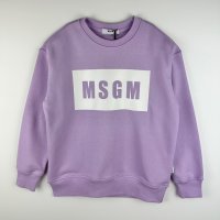 MSGM 키즈 맨투맨 라일락 로고 8A MS029322