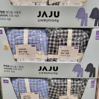 JAJU 자주 남성 시어서커 10부 체크 파자마 세트