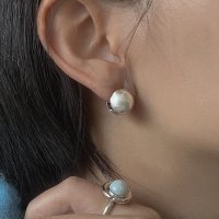 Texture Earring 텍스쳐 무광귀걸이 볼귀걸이 실버원터치귀걸이 핸드메이드