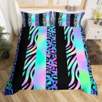 [아마존]Leopard Kids Duvet Cover Set King Size,Abstract Cheetah Zebra Skin Bedding Set,Girls Boys Adult