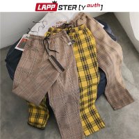 캐주얼 바지 LAPPSTERYouth Streetwear 체크 무늬 바지