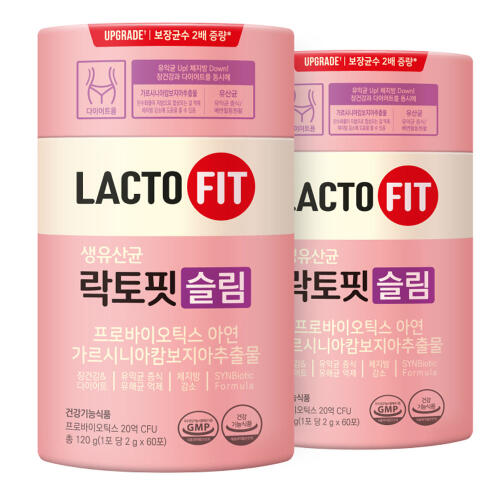 [혜택가 49,050원] 종근당건강 락토핏 <b>슬림</b>, 60개입, 2개