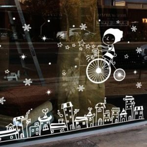 꾸밈 ij168-크리스마스날 마법의 자전거를 타고 그래픽스티커