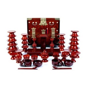 문화재 명품 물푸레제기 51P+제기함 (무형문화재 제 11-3호 목기장 志天 노동식 선생 작품)