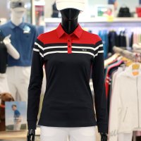 루이까스텔 여성 골프 가을 보더 배색 긴팔 카라 티셔츠 3LRTS902