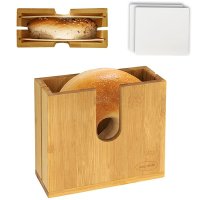 베이글 슬라이서 나무 빵 홀더 커터 소형 대형 베이글용 조절 가능한 홀더