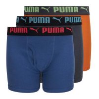 푸마 PUMA 남아용 3팩 면 복서 브리프 3팩 면 복서 브리프