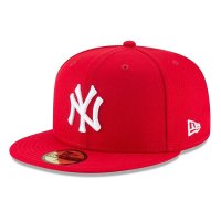 New Era 남성용 뉴욕 양키즈 MLB 컬렉션 59FIFTY 모자 성인 스칼렛 스칼렛