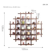 찻잔 선반 수납 조립 조립식 진열장 원목 나무 벽걸이-E 120x120