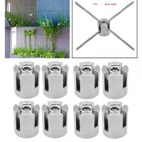 8 Pcs Stainless Steel Wire Rope Green Wall Trellis Fitting Cross Clip 3mm Wire