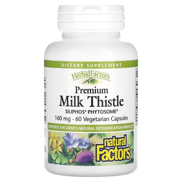 Natural Factors Premium <b>Milk Thistle</b> 160 mg 60 Vegetarian Capsules