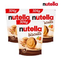 Nutella 누텔라 초코잼 비스킷 쿠키 과자 지퍼백 파우치형 304g x 3