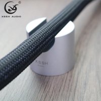 XSSH HIFI 케이블 트레이 스탠드 스파이크 지지 프레임, 순수 알루미늄 트레일링 패드, 충격 흡수 파워 스피커 케이블 피트, 4 개, 8 개