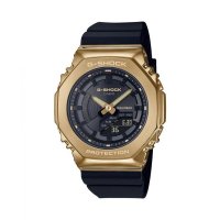 [G-Shock] Unisex Gold-Tone and Black Resin Strap Watch 40.4mm GMS2100GB-1A