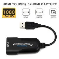 Video Capture Card Portable USB 2.0 HDMI Capture Game 1080P Live Streaming HD Capturing Record Dongl