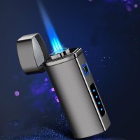 시가라이터 비정상적인 금속 트리플 토치 USB LED 라이터 Windproof 시가 터빈