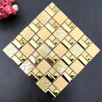 2018 New Design European Electroplated Crystal Glass Mosaic Tile Art Flower Pattern Bathroom F