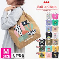 일본정품 볼앤체인 ball chain 에코백 M사이즈 자수 가방