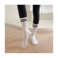 ASANA 골지 크루 베이직 요가 필라테스 양말 CREW BASIC organic cotton non-slip yoga pilates grip socks