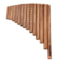 15 튜브 G 톤 조정 가능한 대나무 Panpipe 청소 스틱 청소 천-왼손