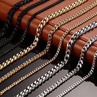 Cubalink Chain Stainless Steel Necklace Field Tone Punk Hip Hop Men 39 s Jewelry