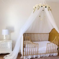 Pincess Bed Canopy Nordic Style Rose Flower Top Ring Mosquito Net Lace Baby Crib Hanging Tent Room D