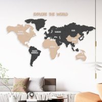인테리어 세계 지도 벽지 여행 장식 스티커 사진 벽 -아이보리(90x180)
