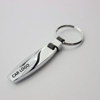 Chrome Metal Drop Car Logo Keychain Keyring Key Rings Holder For Renault Peugeot Kia BMW Audi VW Mer