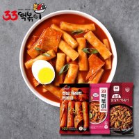 산돌식품 33떡볶이 춘천 국물 닭갈비 떡볶이1팩 가래떡떡볶이1팩 오리지널떡볶이1팩