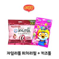 자일리톨 알파 입안촉촉 피치 리필 껌 84g 키즈톨 30g