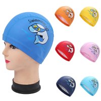 어린이용 귀여운 수영 모자 방수 탄성 실리콘 수영장 모자 Gorro Natacion 다이빙 모자