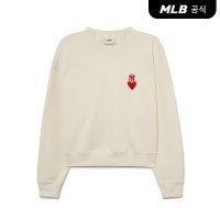 MLB 여성 하트 크롭 맨투맨 NY D Cream