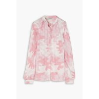 N07 랑방 여성 블라우스 셔츠 Camouflage print silk blend jacquard blouse