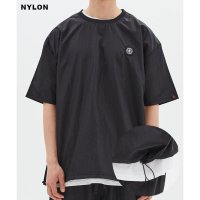 WANGGWAN 프렉티컬 오버핏 나일론 반팔 티셔츠 Practical over-fit nylon t shirts