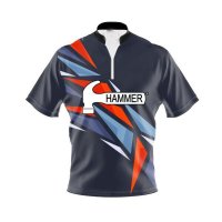 언브랜디드 해머 티셔츠 볼링티 Hammer Sport Triangle Bowling Shirt Zip Jersey Tee Size