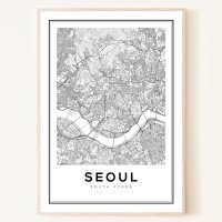 로얄블루아트샵 지도 Seoul 맵 도시 South Korea 인테리어 그림 액자