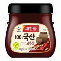 CJ cj 집밥 해찬들 100 국산고추장 500g 삼겹살 캠핑 파티 자취 엄마손맛 여행 김장 1개