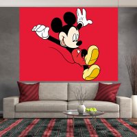 Disney Minnie Mickey Tapestry Wall Carpet Hanging Animal Tapestry Polyester Fabric Kids Bedroom Deco