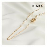 씨아라 CIARA 16K Lombardia 스카시메달 진주 롱 목걸이 GoldPlated