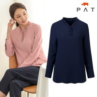 PAT 플리츠 카라 솔리드 블라우스 1G61509