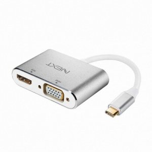 넥스트 TYPE-C to HDMI/VGA 듀얼 디스플레이 컨버터 NEXT-2252TCHV