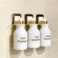 클라씨 욕실 샴푸 린스 디스펜서 공병 호텔 펌핑 빈 용기 통 라벨 7 1 볼드 폰트 2 HAIR CONDITIONER