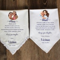 Personalized handkerchief wedding Lace Hankie Custom Handkerchief For Parents Personalized Handkerch