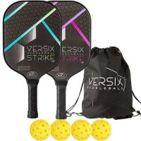 VERSIX Strike 4F Composite Pickleball Bundle for 2 Players 2 Composite Paddles 4 Outdoor Pickleba