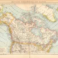 1896 캐나다 알래스카 및 그린란드 골동품 날짜 지도