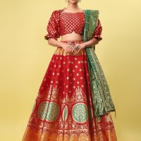 여성을 위한 인도 디자이너 우븐 디자인 LEHENGA CHOLI 술 테두리 DUPATTA