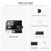 ZHIYUN MOLUS G60 비디오 조명 60W 비디오 촬영용 휴대용 스튜디오 LED 조명